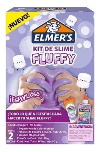 Kit De Slime Fluffy Marca Elmers Original De 147ml Mas 50g