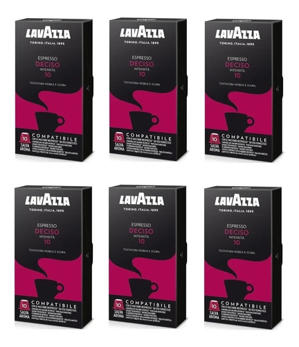 Café Lavazza Cápsulas Espresso Deciso Pack X6 X 10 Unidades 