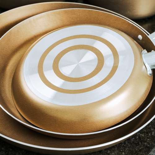 Imagen 5 de 9 de Batería De Cocina De Aluminio Cinsa Mayan Gold 10 Piezas
