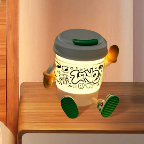 Lámpara De Noche Sólida Con Forma De Taza De Garabatear