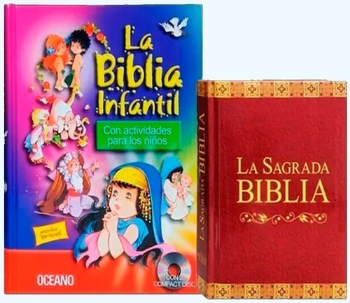 Sagrada Biblia Católica + La Biblia Infantil Y 2 Cd Audios