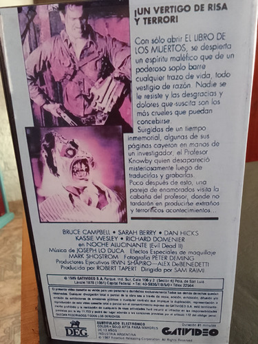 Noche Alucinante Evil Dead 2 Vhs (Usado)
