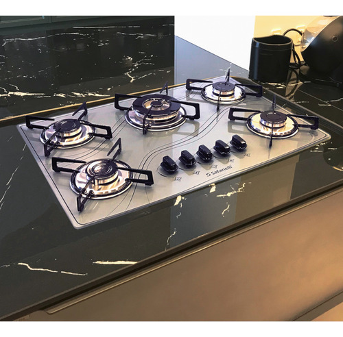 Fogão Cooktop 5 Bocas Tripla Chama Safanelli Cor Cinza-perolado