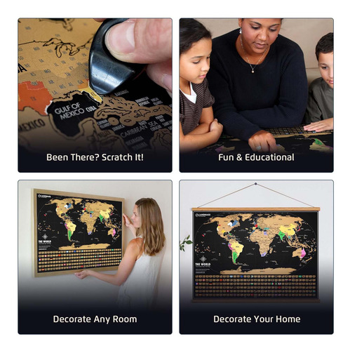 Póster Scratch World Map Map Scratch Map Scratc