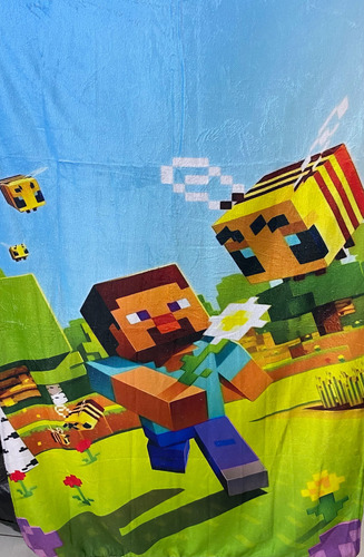 Frazada Cobija Minecraft Suave Premium Liso Varios