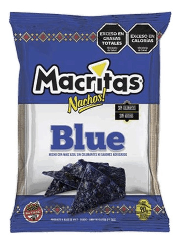 Nachos Blue Con Maiz Azul Sin Colorantes X3 Macritas