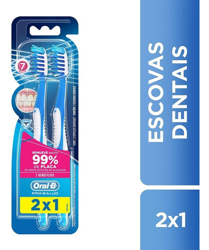 Kit C/2 Escovas Dentais Oral-b Pró-saúde 7beneficios Macia35