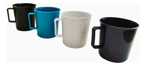 Tazas Para Cafe De Plastico Parece Peltre Set Variado De 4pz Mixto Peltre
