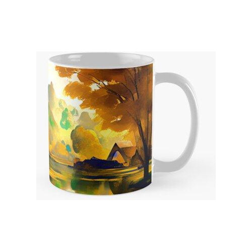 Taza Hermosa Pintura De Paisaje Calidad Premium