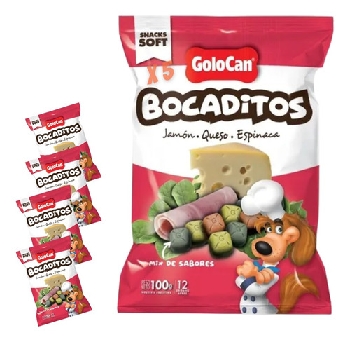 Golocan Bocaditos Jamón Queso Y Espinaca 100 Gr X 5 Unidades