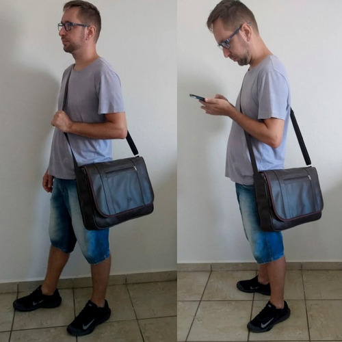 Bolso transversal para hombre, buzón, bolso de hombro, Motoboy Color: negro