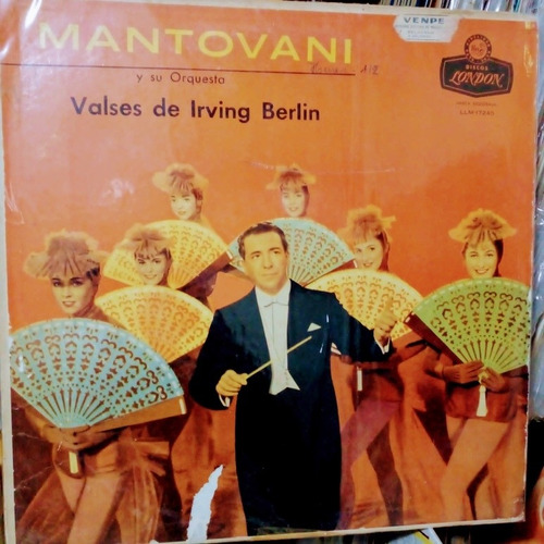 Mantovani Y Su Orquesta Disco De Vinilo Lp Valses De Irving 