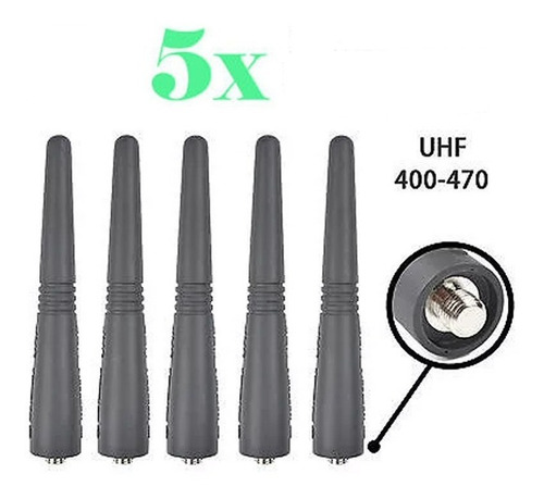 Pack De 5 Antenas Cortas Uhf Para Motorola Ep-450 / Pro5150 