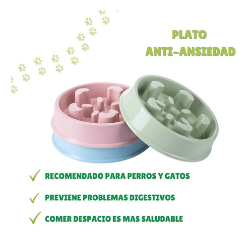 Imagen 4 de 9 de Plato Come Lento Para Mascotas Anti-ansiedad/ Fauna Salud