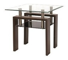 Imagen 2 de 5 de Mesa Lateral Puentes - Nogal Këssa Muebles