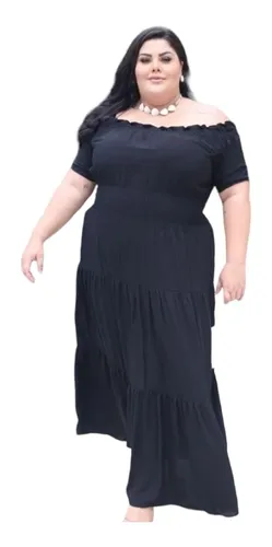 Vestido longo tomara que caia sale plus size