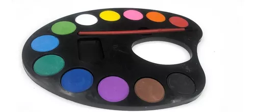 Paleta acuarela grande 12 colores Ø 44 mm