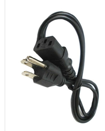 Cable De Poder Para Pc 0.80 Mts Color Negro