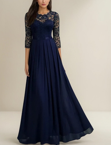 Vestido De Gasa Con Costuras De Encaje Damas De Honor Vestid