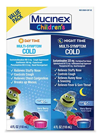 Frío Y Tos, Multi-symptom Día Noche Líquido - Mucinex De Niñ