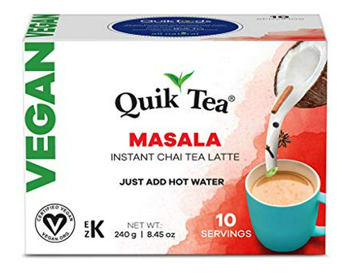 Mezcla De Chai Latte Vegano Quiktea - 10 Sobres - Natural, N