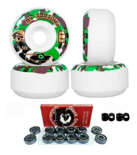 Rodas Moska 60mm Bowl Rock 53d + Rolamento Black Sheep