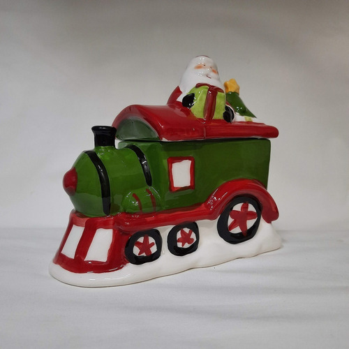 Imagem 8 de 9 de Pote Trem Do Papai Noel Enfeite De Natal Em Cerâmica