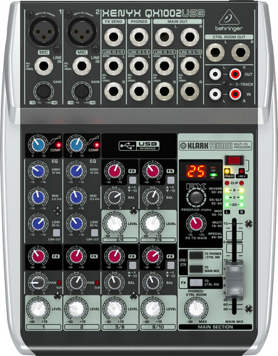 Behringer Qx1002usb Mezcladora 10 Ch Interface Audio 12 Msi