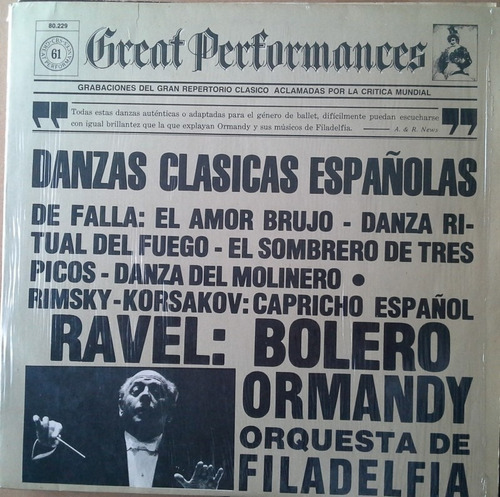 Danzas Clasicas Españolas - Bolero Y Otros (vinilo Usado)