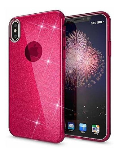 Nalia Glitter Case Compatible Con iPhone XS, Funda De Ll78o