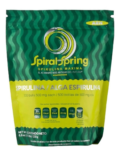 Spiral Spring Aeh Spirulina Orgánica 500 Tabletas