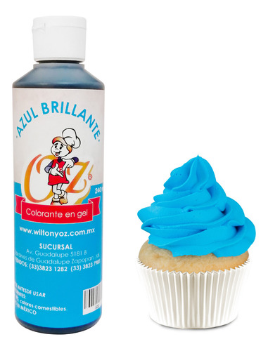 Colorante Azul Comestible En Gel Grande 240 Ml Repostería