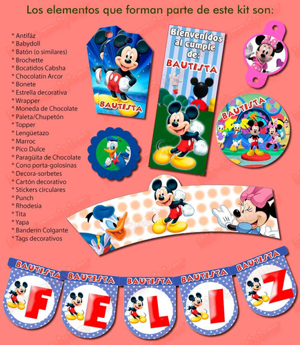 Kit Candybar Imprimible La Casa De Mickey - No Edites Más!!