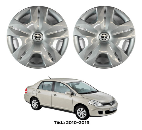 2 Tapones Rueda 15'' Tiida 2014 Nissan