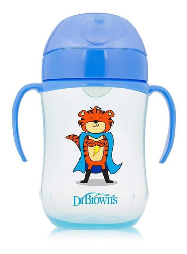 Vaso Dr.Brown's con asas, 270 ml y 9 m, color azul