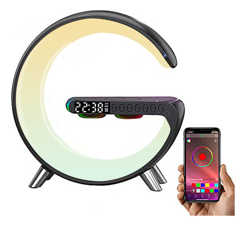 Lampara Inteligente Rgb Cargador Altavoz Bluetooth Reloj