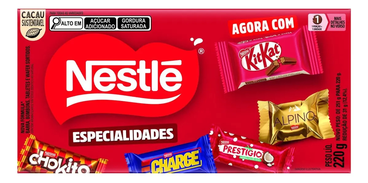 Caixa de Bombom Sortido Nestlé Especialidades 220g