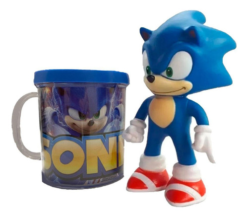 Kit12 Boneco Sonic 16cm Filme Mais Caneca Personalizada