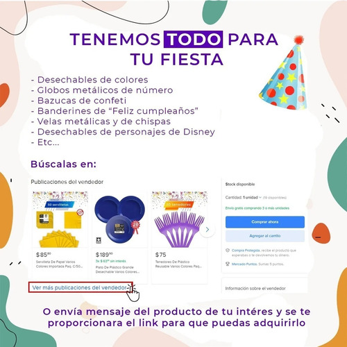 Servilleta Desechable Tamaño Coctel Party Is On 50 Piezas