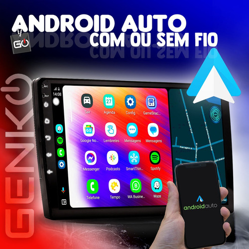 Multimídia Bluetooth Carplay Espelha Sem Fio Corolla 9p Kit
