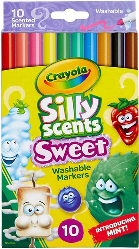 Crayola Silly Scents, Marcadores Perfumados Lavables 10 Pzas