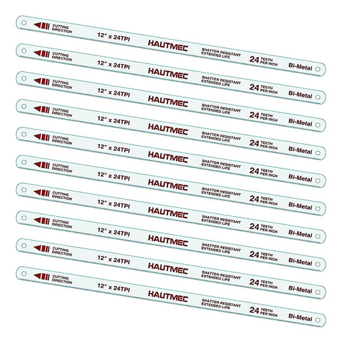 Hautmec Hojas Sierra Metal Repuesto 12 Pulgadas 10 Unidades 