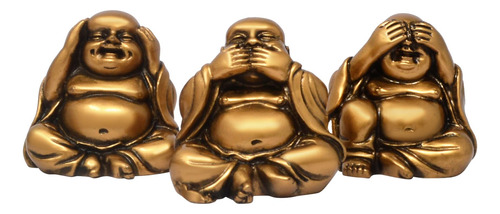 Juego De Figuras De Resina Maitreya, 3 Piezas, Buda Sonrient