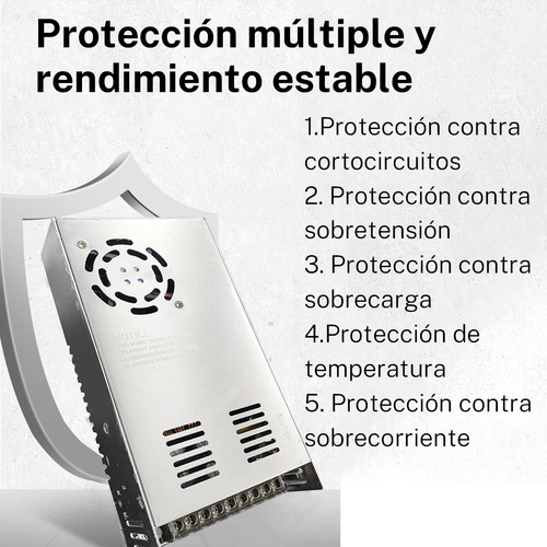 Fuente Conmutada 12v 40a 480w Eliminador Transformador Drive