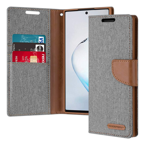 Funda Tipo Cartera Lona Para Samsung Galaxy Note 10 Plus