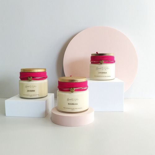 Imagem 5 de 6 de Kit Com 3 Velas Aromáticas (jasmim, Baunilha E Lavanda)