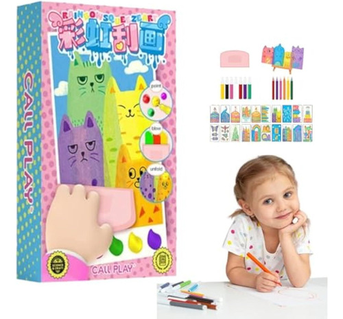 Kits De Pintura Artística For Niños Diy Rainbow Scratch Art