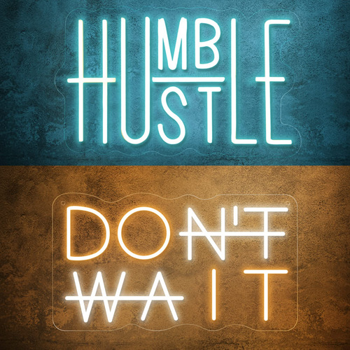 Señal Neon Hustle Don't Wait