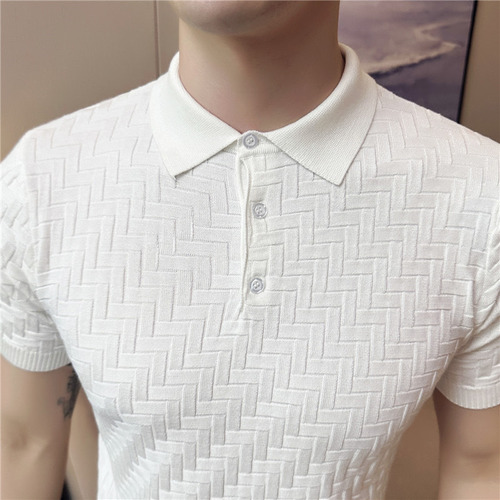 Camisas De Punto Casuales De Manga Corta Para Hombre, Camisa