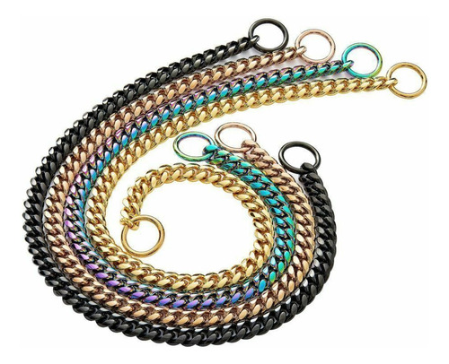 Collar Para Perro Golden Chain Cuban Chain Metallic New Stou